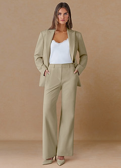 front Marina Donc Pantalon droit en tissu raffiné