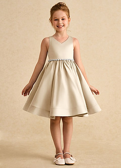 Azazie Julietta vestidos de niña de las flores Vestido de Champán de Tul de Princesa con Convertible image9