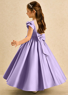 Azazie Toffee Sukienki dla dziewczynek sypiących kwiaty Suknia balowa Ukłon Matowy satynowy Długość kostki Sukienka image5