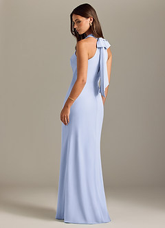 Azazie Doretta Vestidos de damas de honor Vestido de Lavanda de Gasa de Corte Sirena con Plisado image7