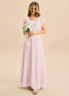 Azazie Soline Junior Klä av A-Line i Chiffong Plisserad image5