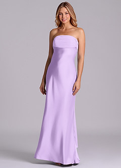 Azazie Ailanie Brudtärnklänningar Klä av Tubklänning i Stretch Satin Axelbandslös Lila image1