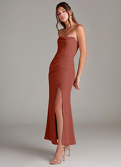 Azazie Leonis Bridesmaid Dresses Auburn Mermaid Strapless Chiffon Convertible Dress image3