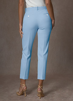 front Whitney Azul Cielo Pantalones de vestir cortos elásticos estructurados