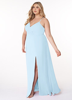 Azazie Everleigh Bridesmaid Dresses Sky Blue A-Line Sweetheart Pleated Chiffon Dress image11