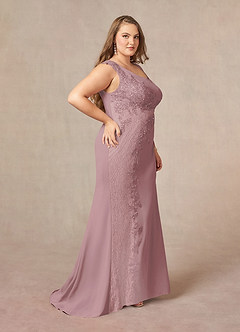 Azazie Juliane vestidos de madre de la novia Vestido de Rosa Polvorienta de Encaje de Sirena con Lentejuela image9