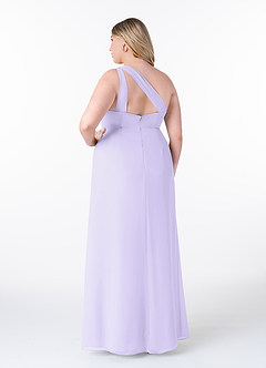 Azazie Maive Bridesmaid Dresses Lilac Sheath Pleated Ruffle Chiffon Dress image8