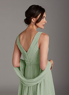 Azazie Kris Mother of the Bride Dresses Dusty Sage A-Line Sequins Chiffon Dress image5