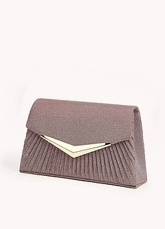 front Plissierte Clutch mit Schimmer und Metall