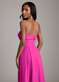 Azazie Lucienne Bridesmaid Dresses Fuchsia A-Line Strapless Chiffon Convertible Dress image7