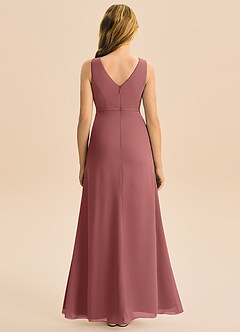 Azazie Floris Junior Amethyst A-Line Pleated Chiffon Dress image3