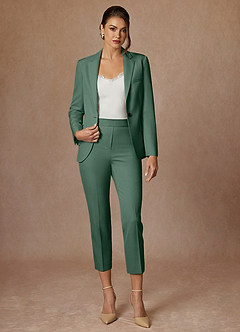 front Kennedy Eucalyptus Structured Stretch Pants Suit