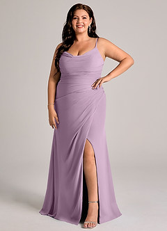 Azazie Deandra Bridesmaid Dresses Wisteria Mermaid Pleated Chiffon Dress image9