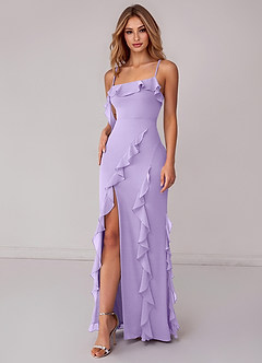 Azazie Malia Bridesmaid Dresses Lilac Sheath Ruched Chiffon Dress image6
