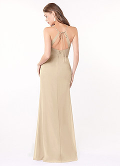 Azazie Maliya Vente Finale Robe Fourreau en Mousseline de soie Plissée Eucalyptus image2