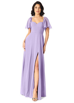 Azazie Chloe Bridesmaid Dresses Lilac A-Line Sweetheart Neckline Chiffon Dress image1