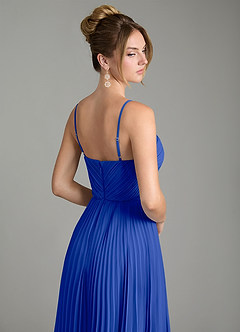 Azazie Teagan Robes de demoiselle d'honneur Robe Trapèze en Mousseline de soie Encolure en Forme de Cœur Bleu Roi image6