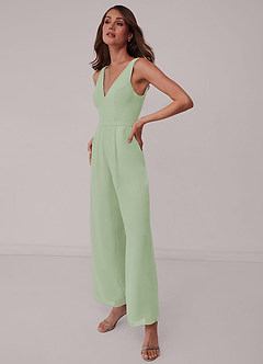 Barbie ♥ Azazie Robes de demoiselle d'honneur Combinaison en Mousseline de soie Vert Sauge image3