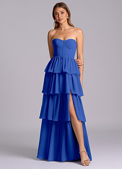 Azazie Faye Jurken voor bruidsmeisjes Jurk van Chiffon met A-Lijn Sweetheart Halslijn Koningsblauw image4