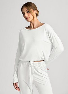 front Comfort Stretch Long Sleeve T-Shirt Pajama Set