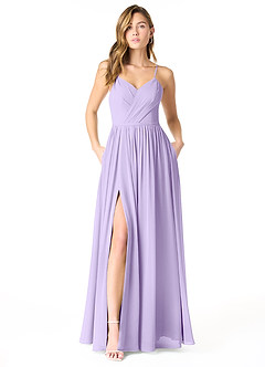 Azazie Cora Bridesmaid Dresses Lilac A-Line Pleated Chiffon Dress image1