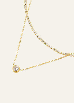 front Collier pendentif tennis à plusieurs rangs