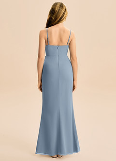 Azazie Buzzy Junior 쉬스 주름진 쉬폰 플로어 길이 주니어 신부 들러리 드레스 image5