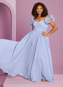 Barbie ♥ Azazie Bridesmaid Dresses Ice A-Line Off the Shoulder Chiffon Convertible Dress image16