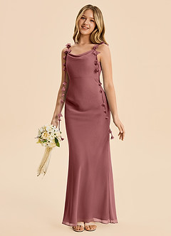Azazie Trinity Junior Amethyst Mermaid Pleated Chiffon Dress image1