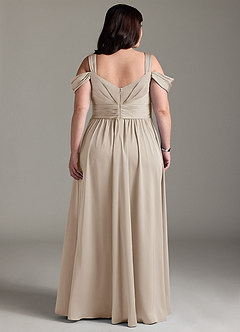 Azazie Lianne Bridesmaid Dresses Frost A-Line Off the Shoulder Stretch Satin Dress image10