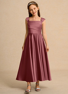 Azazie Bundle Junior Formal Flower Girl Klänningar Klä A-Line i Matt satäng Plisserad image1