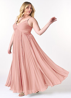 Azazie Raychelle Bridesmaid Dresses Rosette A-Line V-Neck Chiffon Dress image9
