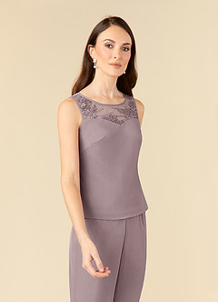 Azazie Frances Mother of the Bride Dresses Dusk Jumpsuit/Pantsuit Scoop Mesh Dress image7