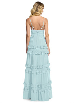 Azazie Rachel Bridesmaid Dresses Sea Glass A-Line Chiffon Dress image2