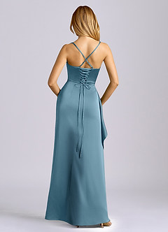 Azazie Sarai Bridesmaid Dresses Bermuda Sheath Corset Stretch Satin Dress image5