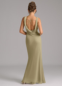 Azazie Rylina Bridesmaid Dresses Moss Green Mermaid Pleated Chiffon Dress image6