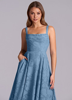 Azazie Shaude Morsiusneito Mekot A-linja Pliseerattu Floral Burnout Lattian pituus Pukeutua image3