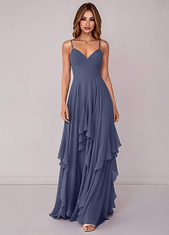 Azazie Zaina Bridesmaid Dresses Stormy A-Line Chiffon Dress image4