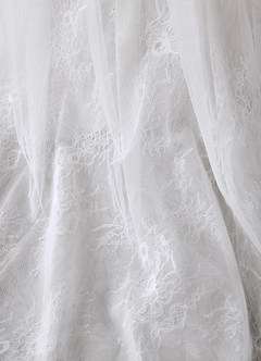 Azazie Cressida Wedding Dresses Diamond White Ball-Gown Lace Tulle Dress image10