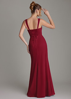 Azazie Agustina Bridesmaid Dresses Burgundy Mermaid Corset Chiffon Dress image7