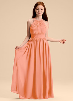 Azazie Malone Junior Sunset A-Line Pleated Chiffon Dress image6