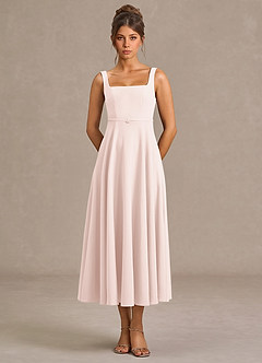 Robe Mi-Longue Rose Poudré Zosia image2