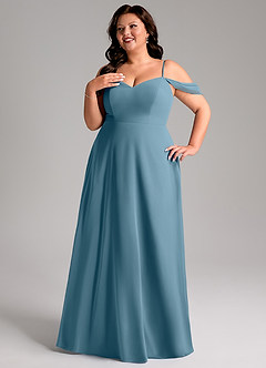 Azazie Marley Bridesmaid Dresses Bermuda A-Line Off the Shoulder Chiffon Convertible Dress image14