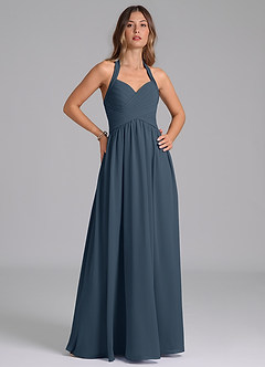 Azazie Darlyn Bridesmaid Dresses Neptune A-Line Pleated Chiffon Dress image4