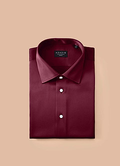 front Julian Mulberry Stretch Satin Dress Shirt