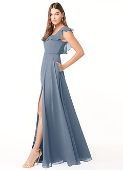 Azazie Jinny Bridesmaid Dresses Twilight A-Line Square Neckline Ruched Chiffon Dress image3