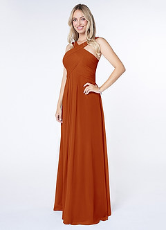 Azazie Kaleigh Bridesmaid Dresses A-Line Pleated Chiffon Floor-Length Dress image2
