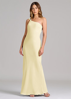 Azazie Monroe 신부 들러리 드레스 쉬스 한쪽 어깨 쉬폰 바닥 길이 드레스 image3