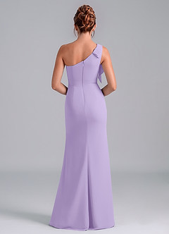 Azazie Rinna Bridesmaid Dresses Lilac Mermaid One Shoulder Chiffon Dress image2