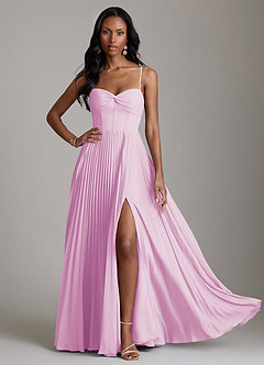 Azazie Akiko Bridesmaid Dresses Candy Pink A-Line Sweetheart Neckline Chiffon Dress image3